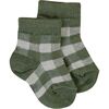 Olive Buffalo Check Sock, Green - Socks - 1 - thumbnail