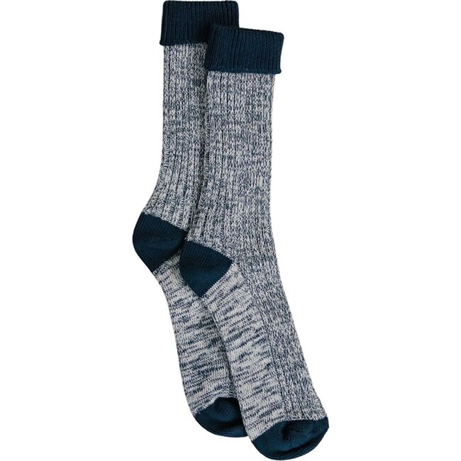 Chunky Knit Sock, Navy - Socks - 1