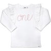 Millie Long Sleeve Tee in 'one' Pink Eyelash Writing, Cream - T-Shirts - 1 - thumbnail