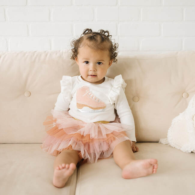 Gold Band Layered Frill Tutu Skirt, Multicolors - Skirts - 4