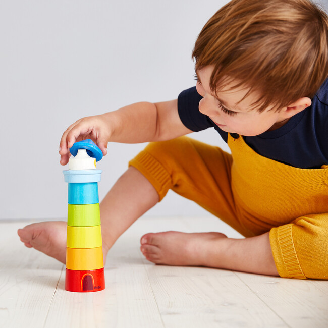 Lighthouse Wooden Rainbow Stacker - Developmental Toys - 4