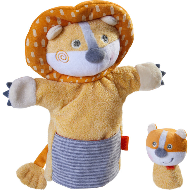Glove Puppet Lion with Baby Cub Finger Puppet