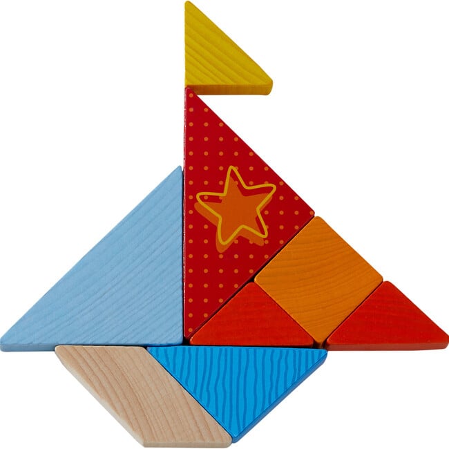 Arranging Game Funny Faces Tangram Wooden Tiles - Developmental Toys - 4