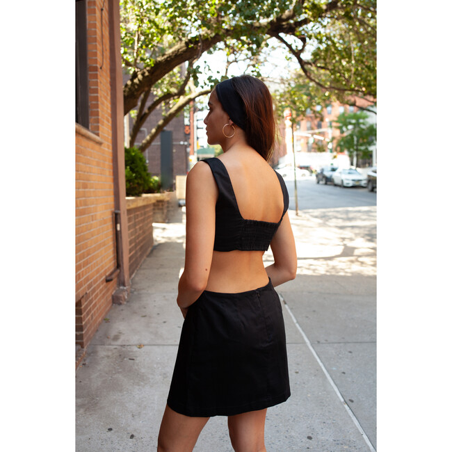 Gabrielle Open Back Mini Dress, Black - Dresses - 3