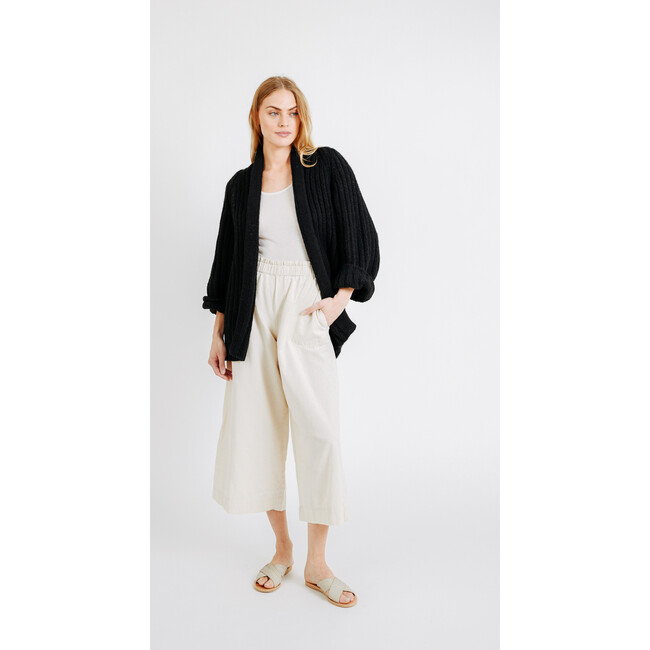 Women's Verbier Open Ribbed Cardigan, Black - Sweaters - 3