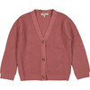 Women's Philo Knit Cardigan With Button Fastening, Dark Rose - Cardigans - 1 - thumbnail