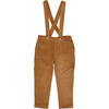 Kids Gabriel Corduroy Overall With Adjustable Shoulder Straps, Biscuit - Overalls - 1 - thumbnail