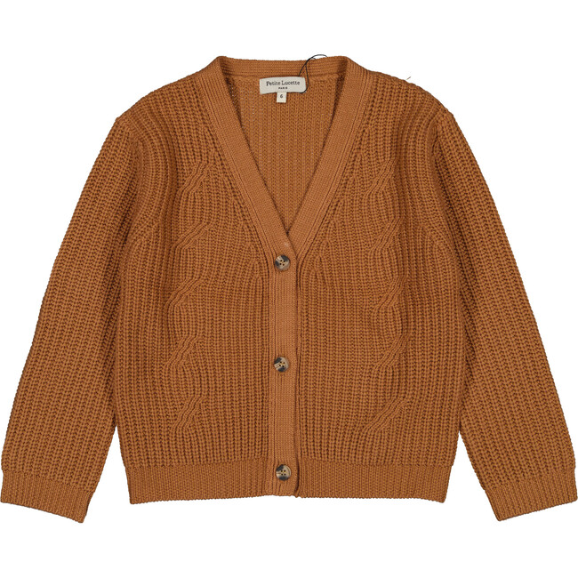 Women's Philo Knit Cardigan With Button Fastening, Biscuit - Cardigans - 1