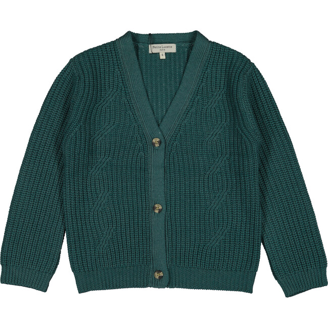 Women's Philo Knit Cardigan With Button Fastening, Pine Blue