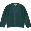 Women's Philo Knit Cardigan With Button Fastening, Pine Blue - Cardigans - 1 - thumbnail