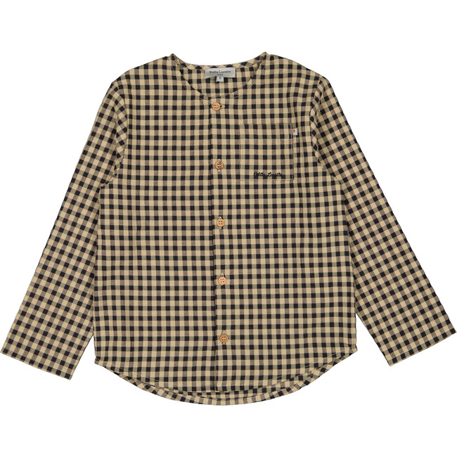 Gaston Round Collar Shirt, Vichy Wheat - Shirts - 1