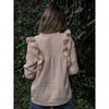 Women's Blerta Loose Fit Frilled Lace Blouse, Rose - Blouses - 5