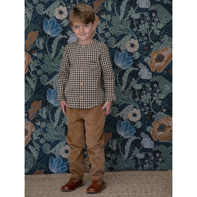 Gaston Round Collar Shirt, Vichy Wheat - Shirts - 2