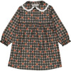 Fazo Round Collar Dress With Ruffled Cuffs, Floral Plaid - Dresses - 1 - thumbnail