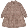 Elisabeth Ruffled Collar Dress, Brick Flower - Dresses - 1 - thumbnail