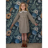 Fazo Round Collar Dress With Ruffled Cuffs, Vichy Wheat - Dresses - 2
