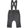 Baby Gabriel Corduroy Overall With Adjustable Shoulder Straps, Anthracite - Overalls - 1 - thumbnail