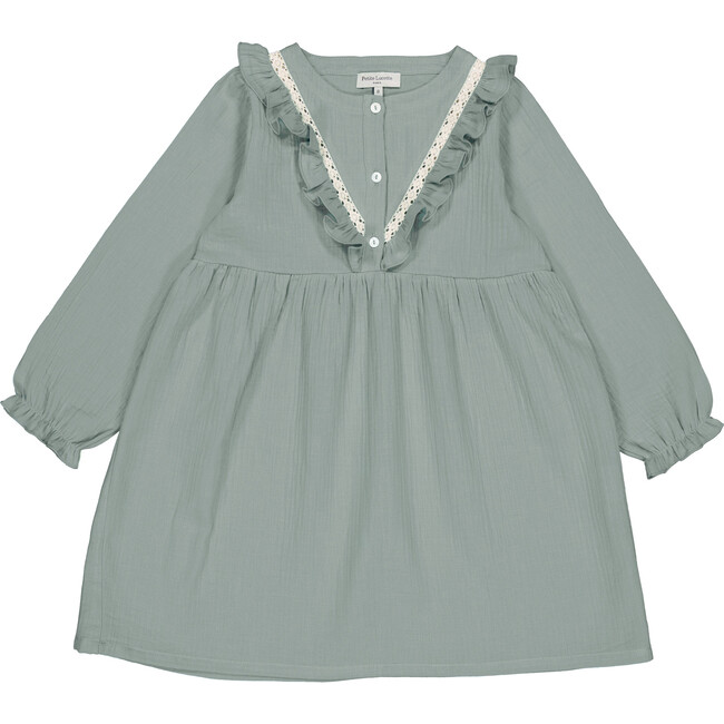 Altair Dress With Lace And Ruffle Details, Sea Foam