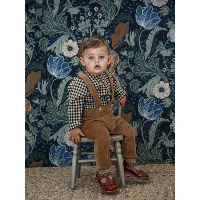 Baby Gabriel Corduroy Overall With Adjustable Shoulder Straps, Biscuit - Overalls - 2