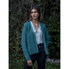 Women's Philo Knit Cardigan With Button Fastening, Pine Blue - Cardigans - 2