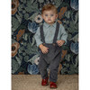 Baby Gabriel Corduroy Overall With Adjustable Shoulder Straps, Anthracite - Overalls - 2 - thumbnail
