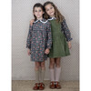 Fazo Round Collar Dress With Ruffled Cuffs, Floral Plaid - Dresses - 4