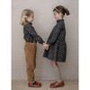 Elisabeth Ruffled Collar Dress, Graphite Flower - Dresses - 6