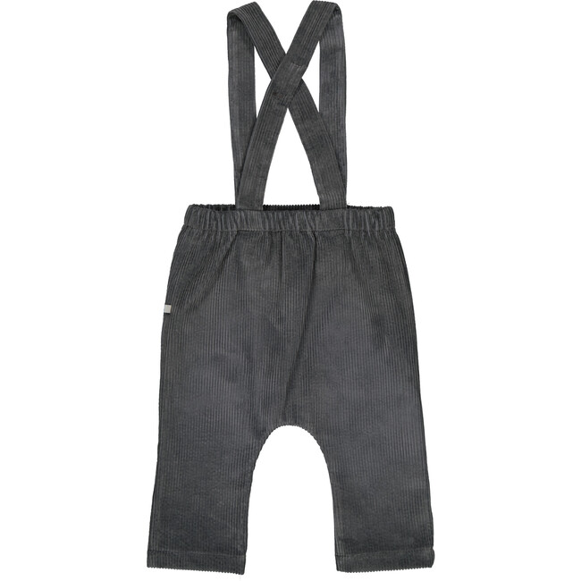 Baby Gabriel Corduroy Overall With Adjustable Shoulder Straps, Anthracite - Overalls - 5