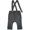 Baby Gabriel Corduroy Overall With Adjustable Shoulder Straps, Anthracite - Overalls - 6 - thumbnail