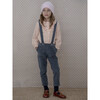 Kids Gabriel Corduroy Overall With Adjustable Shoulder Straps, Anthracite - Overalls - 6