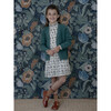 Elisabeth Ruffled Collar Dress, Blue Grey Flower - Dresses - 7