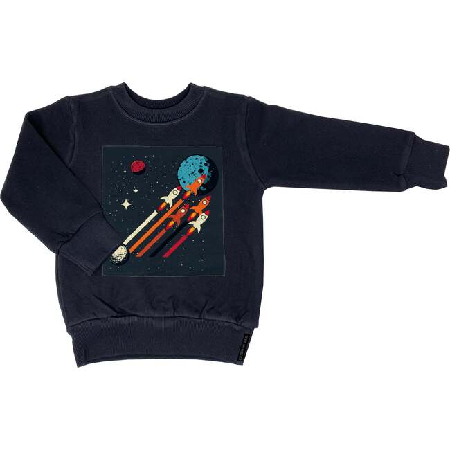 Space Rockets Sweatshirt, Super Duper Black