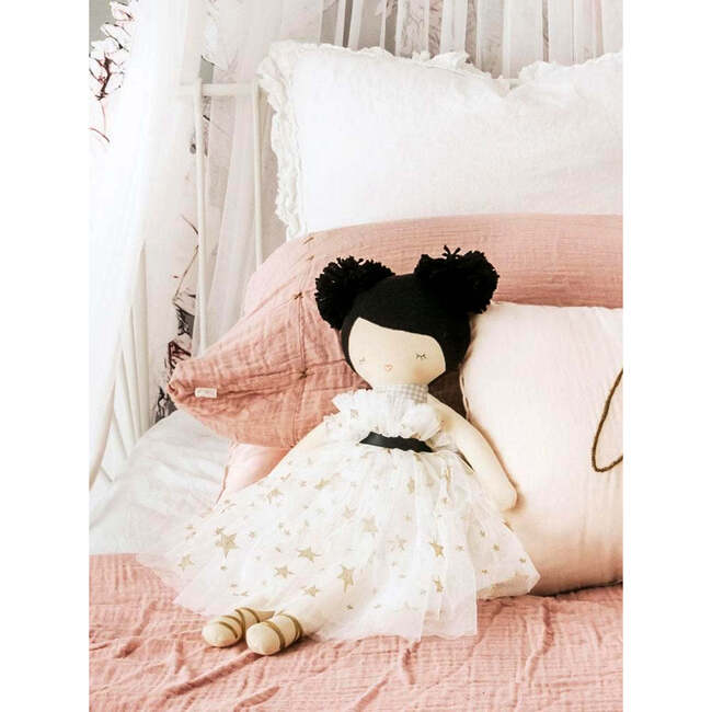 Gold Star Printed Iris Pom Pom Girl Toy, White - Soft Dolls - 3