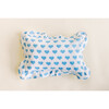 Cotton Ruffle Pillow, Blue Hearts - Pillows - 1 - thumbnail