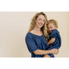 Women's Cotton Gauze House Dress, Indigo - Dresses - 5