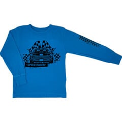 Speed Racer Blue Long Sleeve, Blue - Wee Monster Tops
