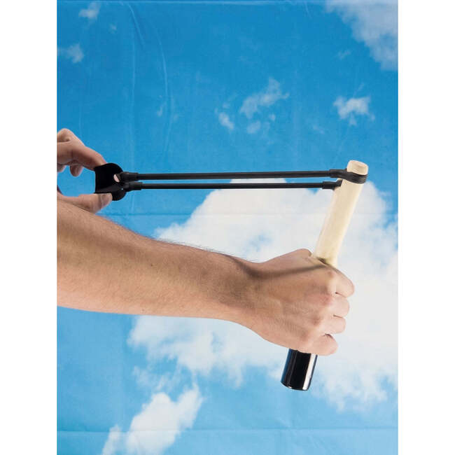 Wood Slingshot, Black/Beige - Outdoor Games - 2