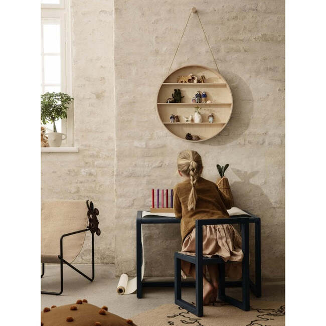 Round Dorm Hanging Shelf, Beige - Storage - 2