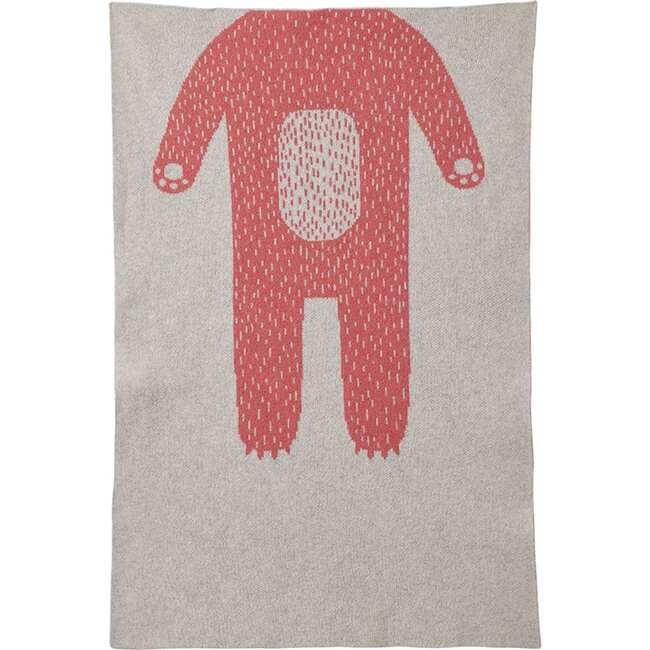 Bear Mini Blanket, Pink - Blankets - 1