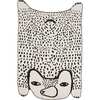 Bear Shaped Cotton Woven Throw, White - Throws - 1 - thumbnail