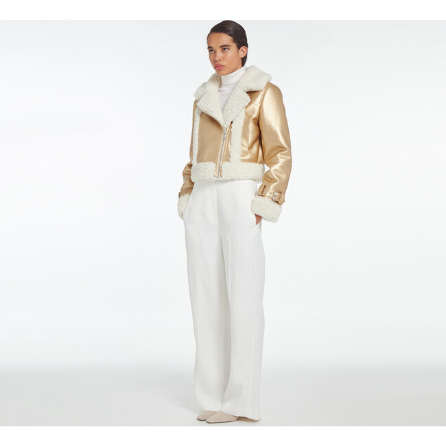 Women's Jay Metallic Gold/Ivory - Fur & Faux Fur Coats - 4