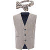 Striped Vest & Bowtie, Beige - Suits & Separates - 1 - thumbnail