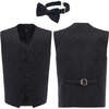 Paisley Print Vest & Bowtie, Black - Suits & Separates - 2 - thumbnail
