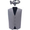 Micro Print Vest & Bowtie, Grey - Suits & Separates - 1 - thumbnail