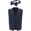 Geometric Print Vest & Bowtie, Navy - Suits & Separates - 1 - thumbnail
