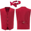 Solid Vest & Bowtie, Red - Suits & Separates - 2
