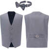 Micro Print Vest & Bowtie, Grey - Suits & Separates - 2