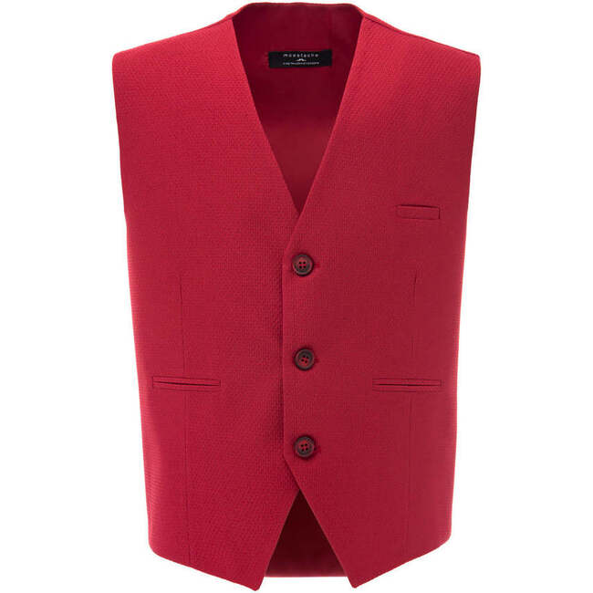 Solid Vest & Bowtie, Red - Suits & Separates - 3