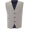 Striped Vest & Bowtie, Beige - Suits & Separates - 3