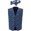 Floral Print Vest & Bowtie, Blue - Suits & Separates - 1 - thumbnail